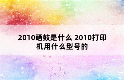 2010硒鼓是什么 2010打印机用什么型号的